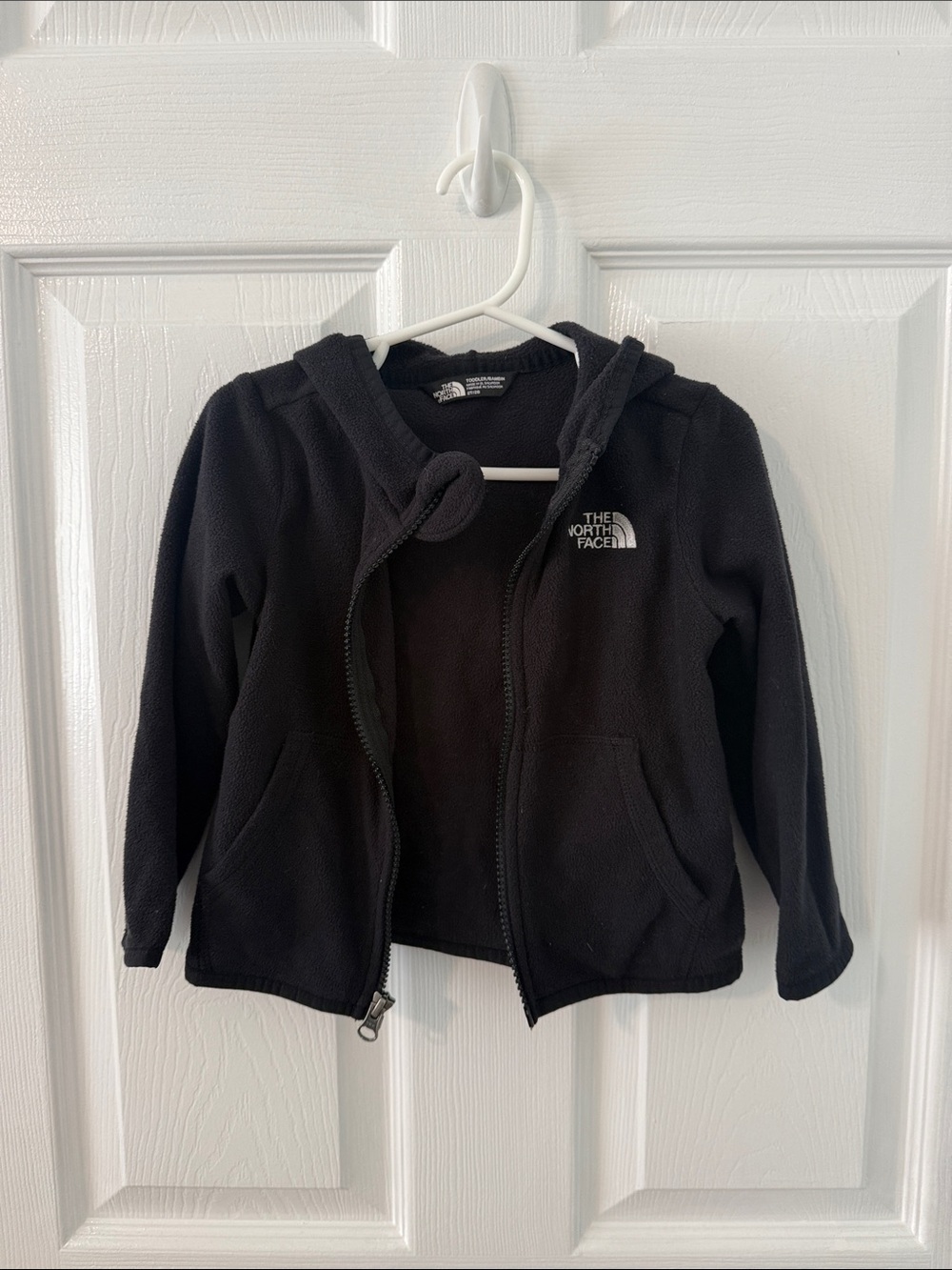 The North Face Kids Black Fleece Zip Hoodie with Hood